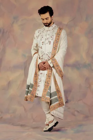 Ivory In Malaga Sherwani Set