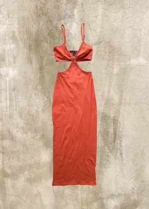 Josie Cutout Midi Dress - Rust