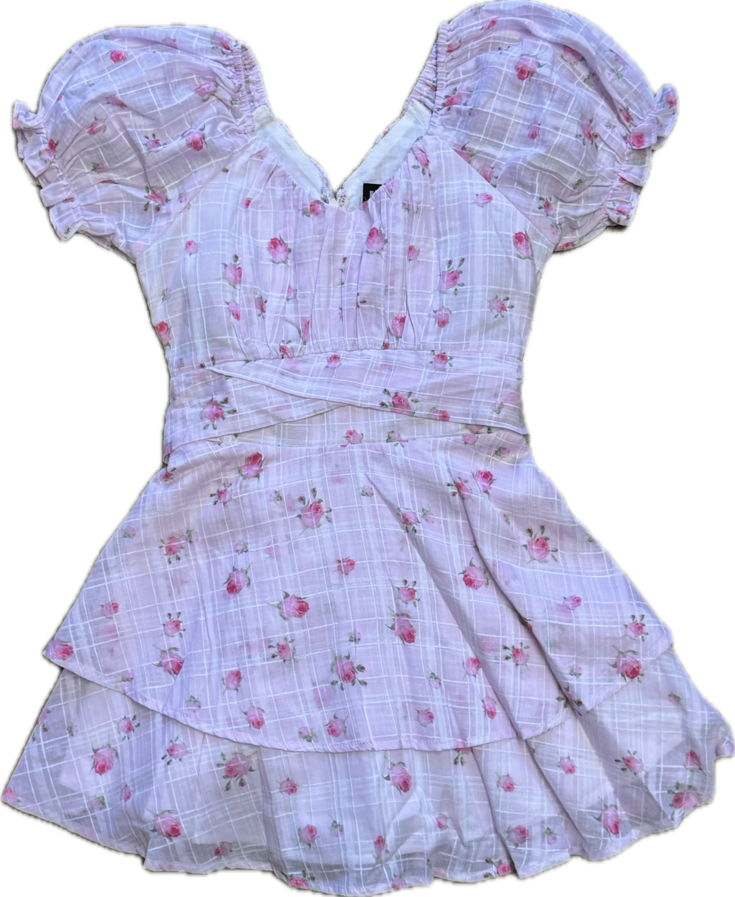 KATIEJ NYC- DELILAH Dress Pink Rose Plaid
