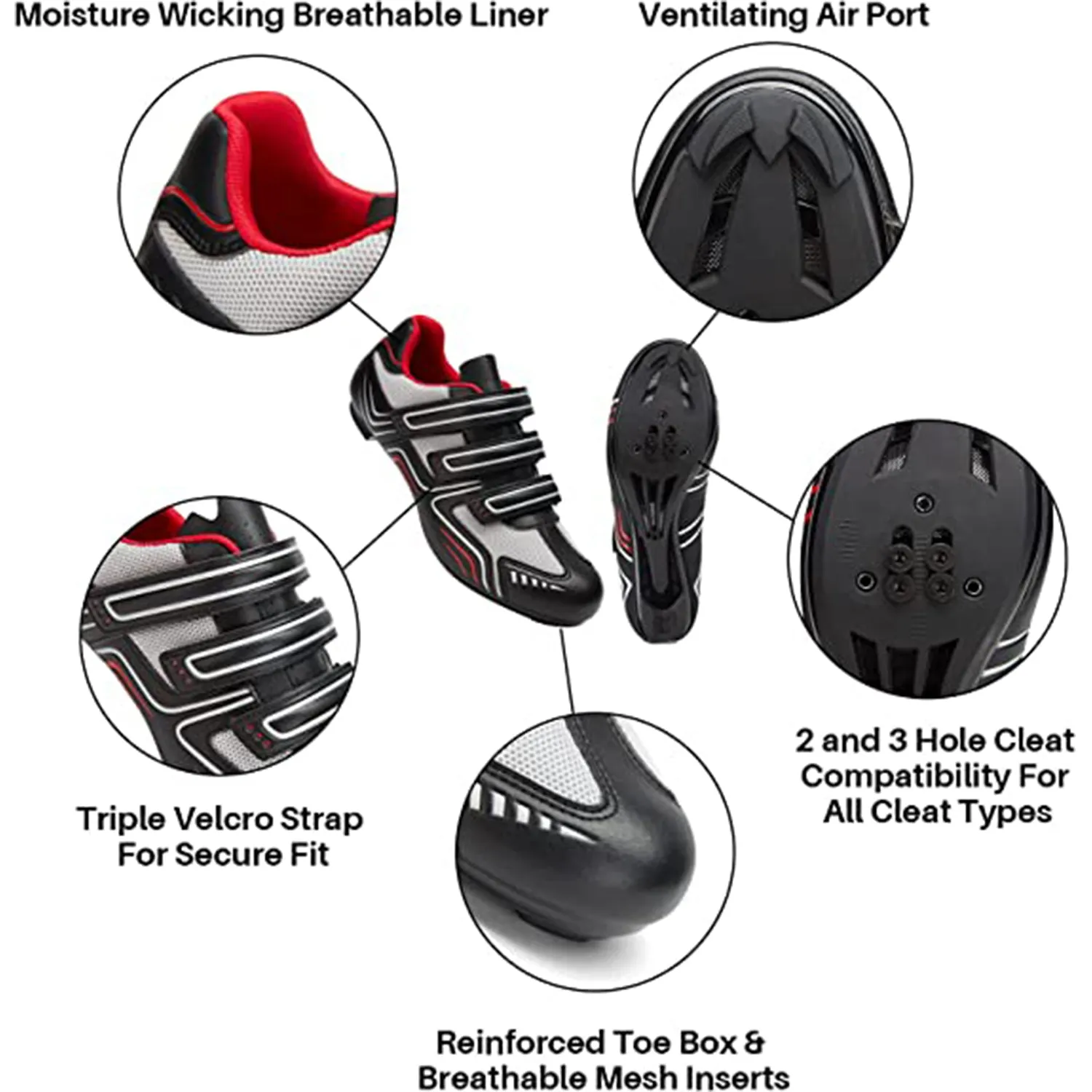 KAUACH Mens Cycling Shoes Road Mountain Bike Riding Shoes