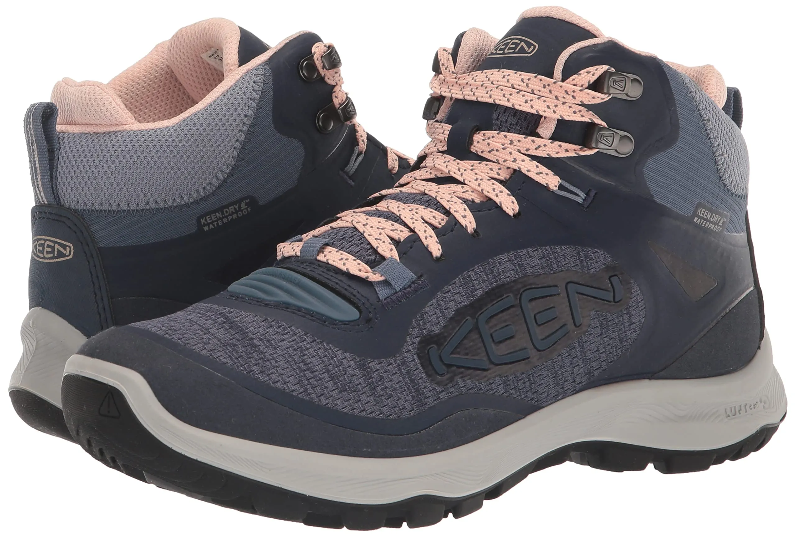KEEN Women's Terradora Flex Mid Height Waterproof Hiking Boots 9.5 Vintage Indigo/Peachy Keen