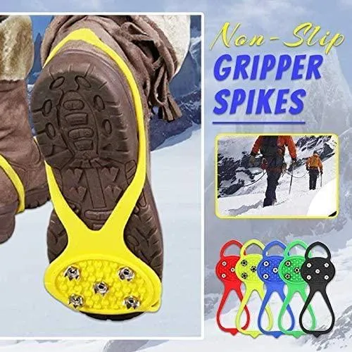 Kexle Universal Non-Slip Gripper Spikes - Ice Cleats with 5-Claw Anti-Slip Nails, Durable Shoe Ice &amp; Snow Grips, Ice Grippers Traction, Shoe Covers for Shoes and Hiking Boots Walking Climbing Fishing