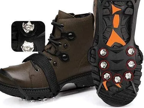 Kexle Universal Non-Slip Gripper Spikes - Ice Cleats with 5-Claw Anti-Slip Nails, Durable Shoe Ice &amp; Snow Grips, Ice Grippers Traction, Shoe Covers for Shoes and Hiking Boots Walking Climbing Fishing
