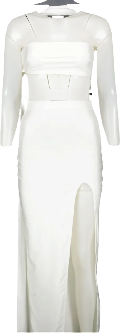 Khanum's White Kadriana Two Piece Set UK S