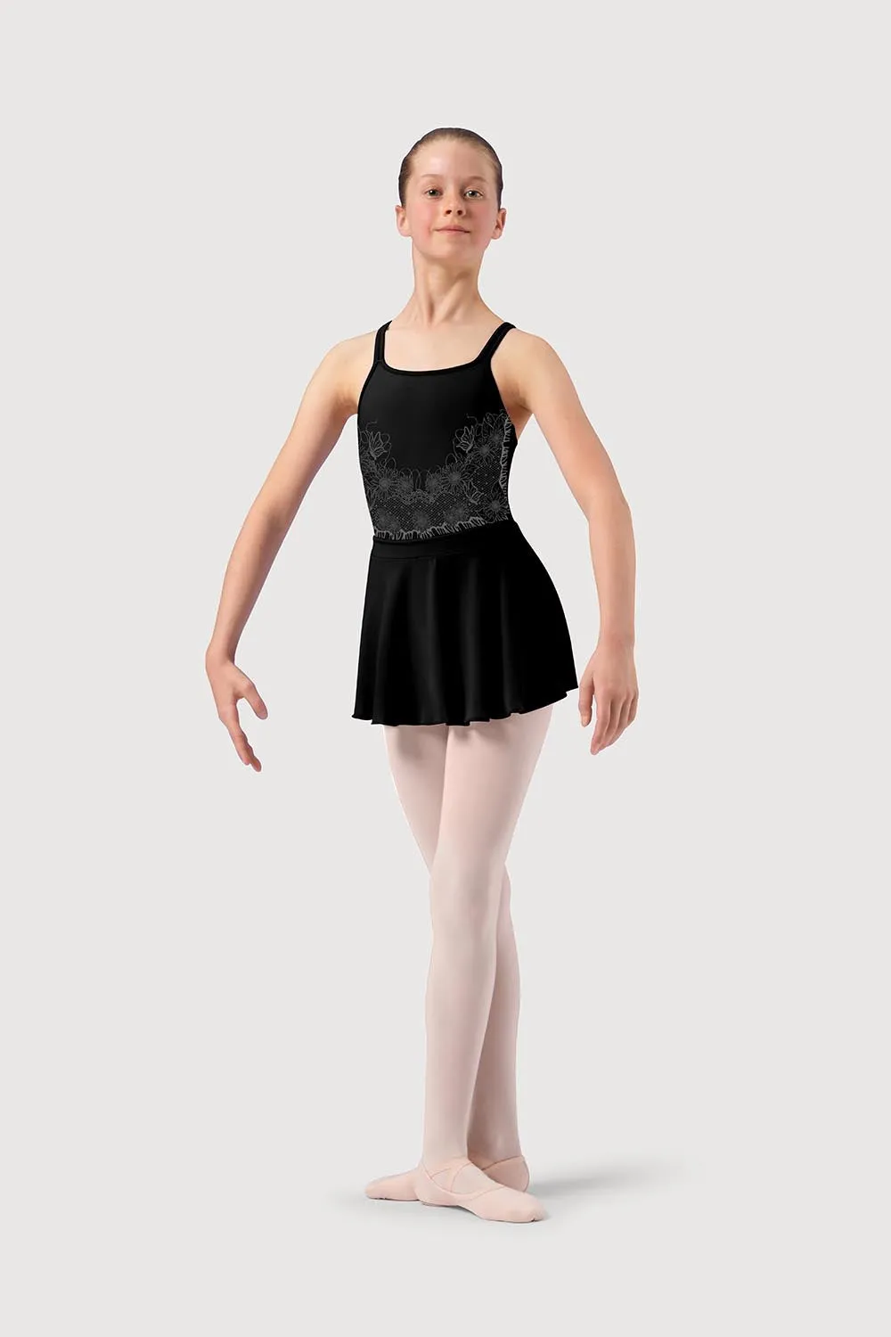 L54177G - Bloch Printed Lace Girls Double Cami Leotard Dress