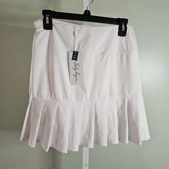 Lady Hagen Women's 17” Tummy Control Pleated Golf Skort Size Small White