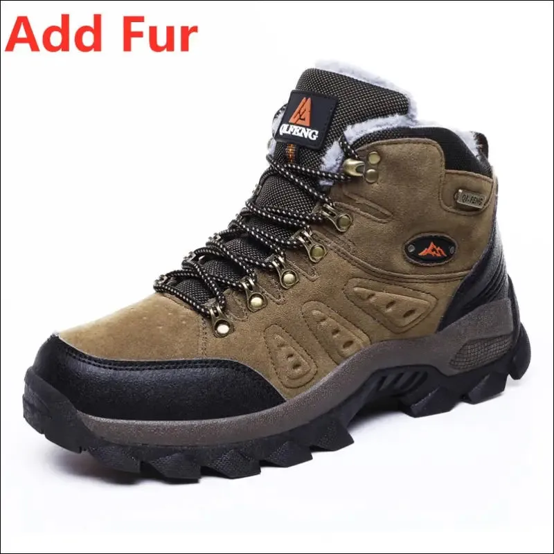 Large size 48 hiking boots men summer winter outdoor warm fur non slip fashion women footwear boys
