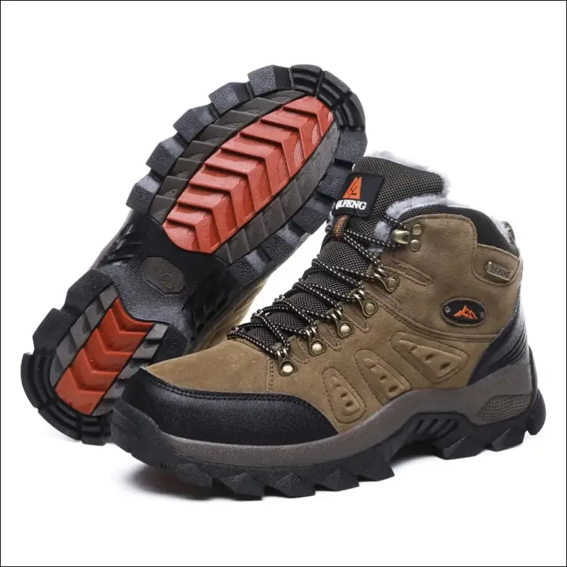 Large size 48 hiking boots men summer winter outdoor warm fur non slip fashion women footwear boys