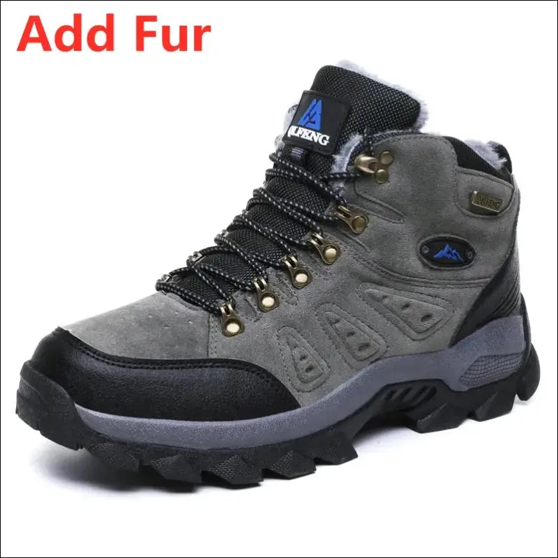 Large size 48 hiking boots men summer winter outdoor warm fur non slip fashion women footwear boys