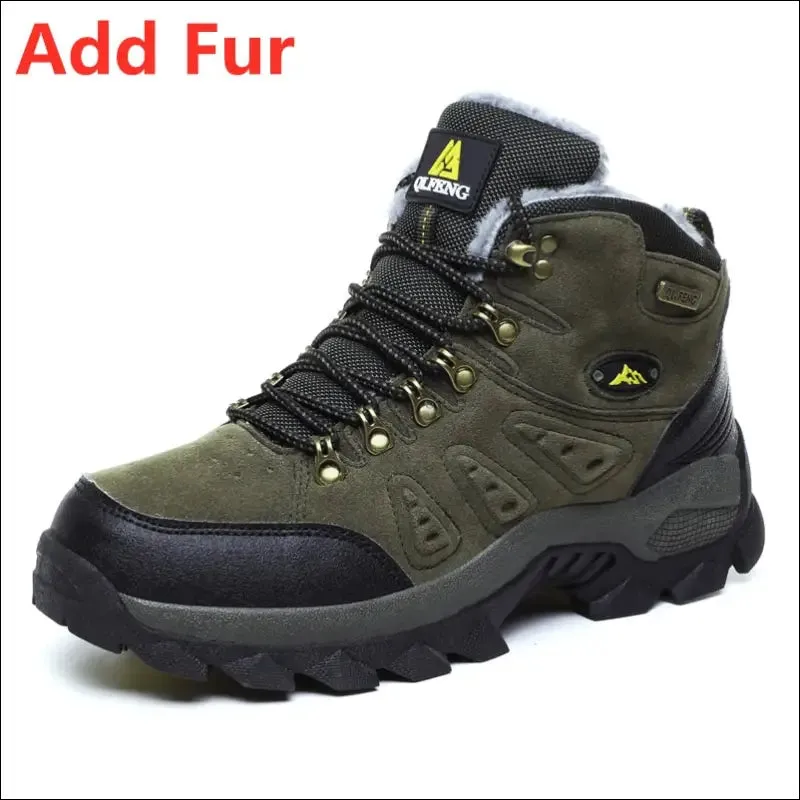Large size 48 hiking boots men summer winter outdoor warm fur non slip fashion women footwear boys