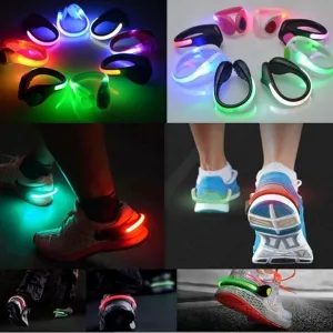 LED Luminous Shoe Clip Night Light Safety Warning Cycling Running Sport