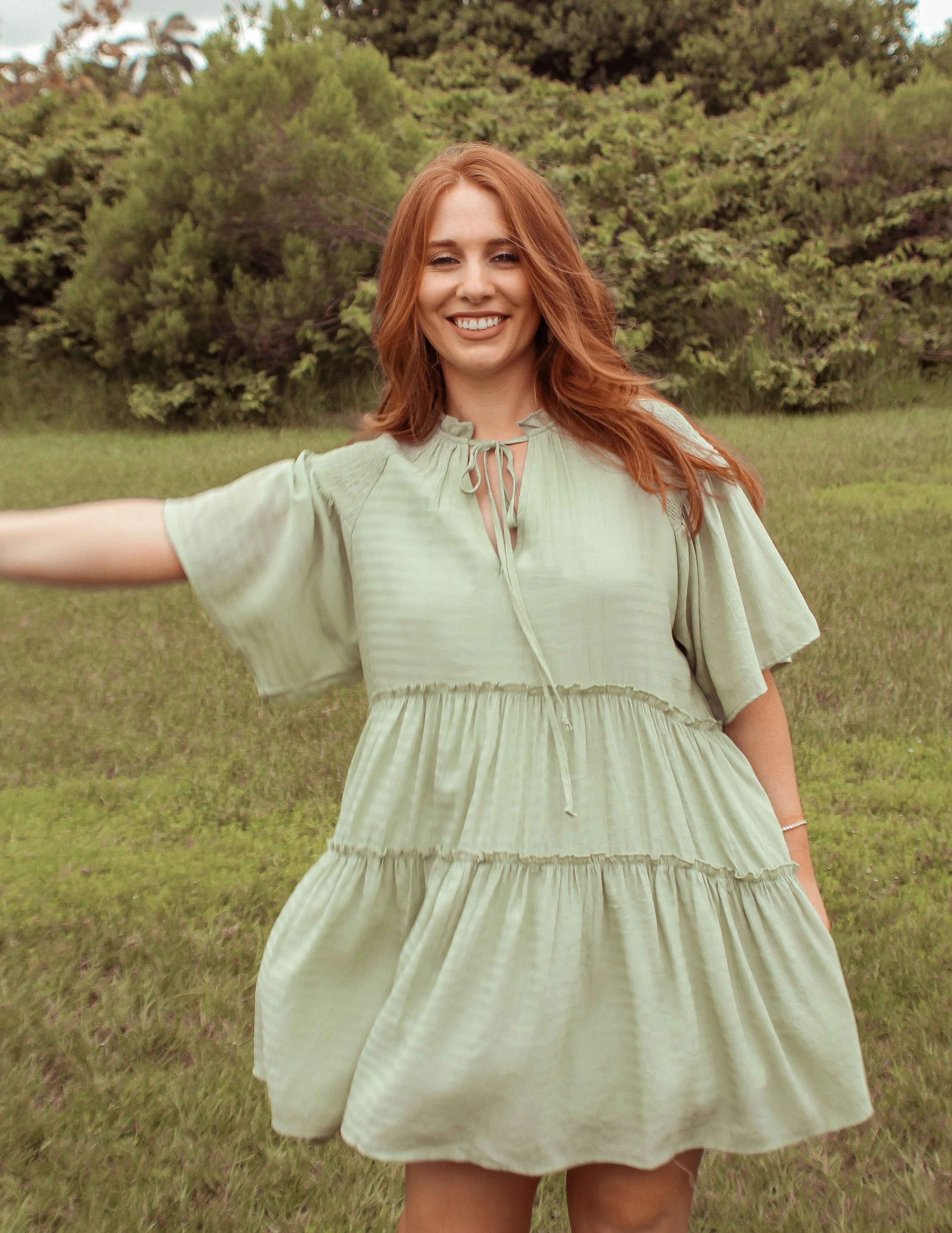 Little Baby Doll Dress (Sage)