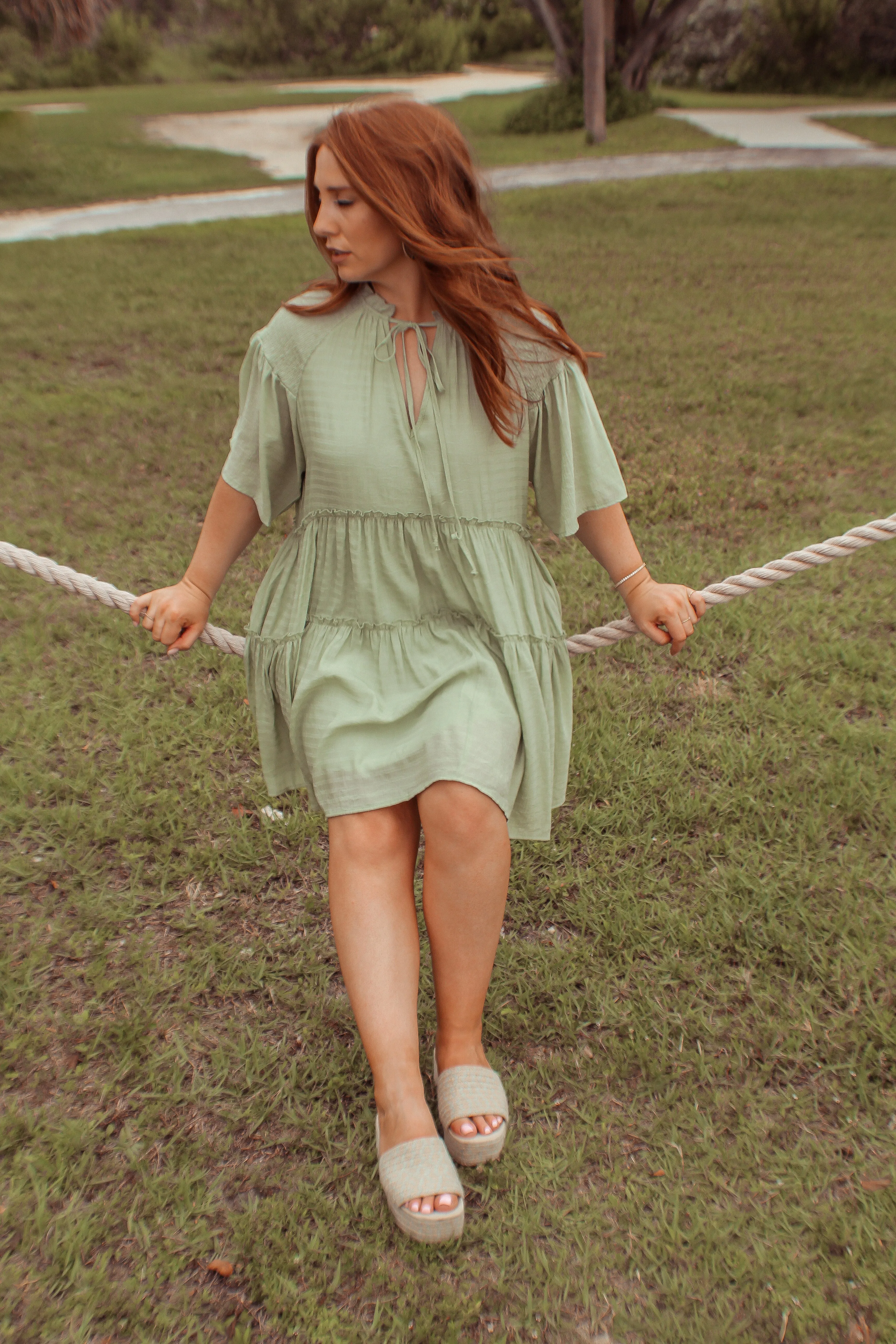 Little Baby Doll Dress (Sage)