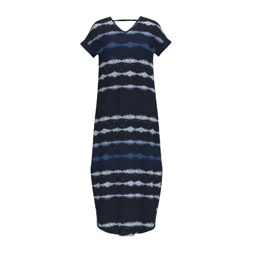 Macy - Black Navy White Tie Dye Stripe