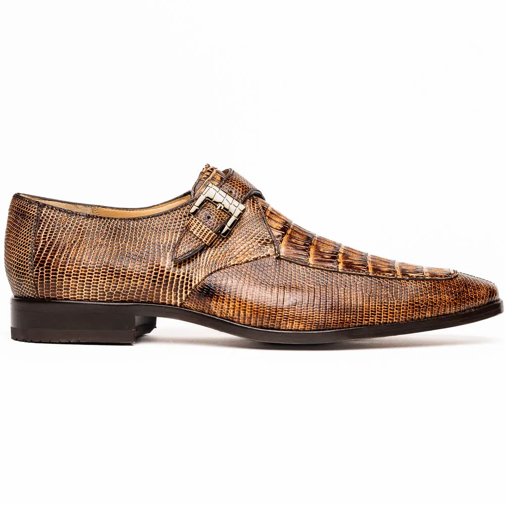 Marco Di Milano Toluca Rustic Orix Crocodile & Lizard Monk Strap Dress Shoes