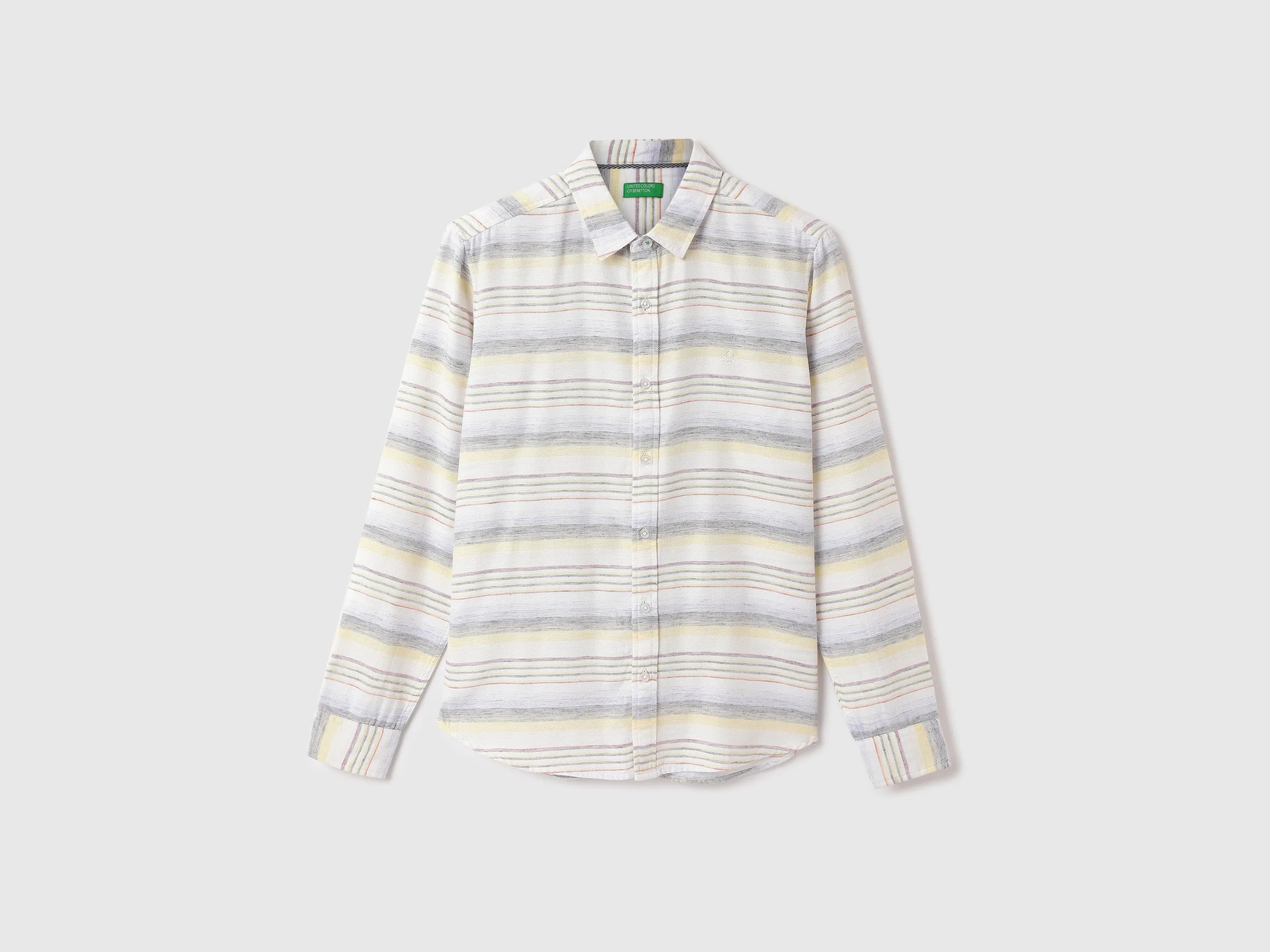 Men Striped Spread Collar Shirt