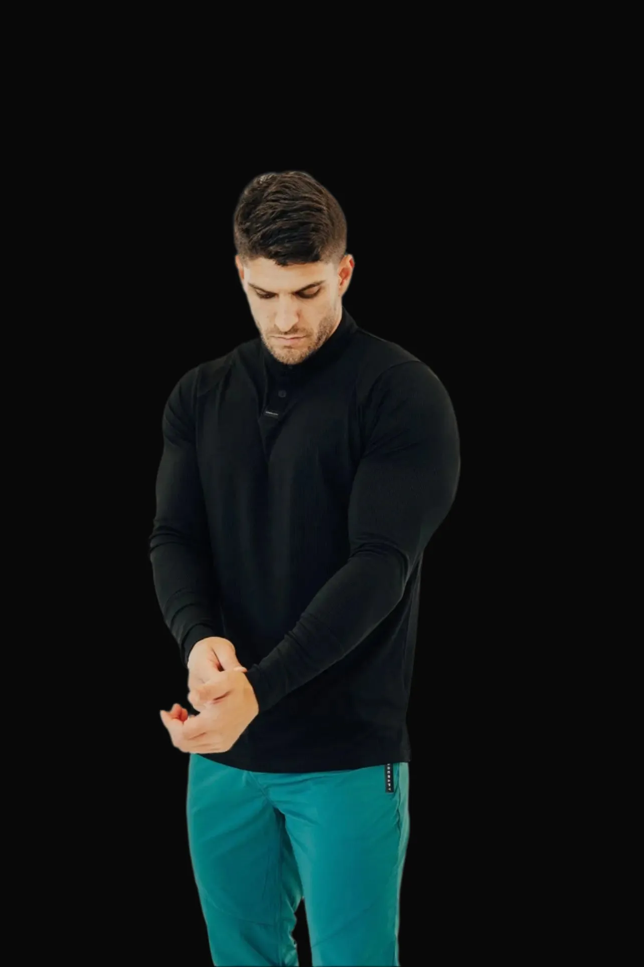 Men’s Ace Long Sleeve Golf Shirt - All Black