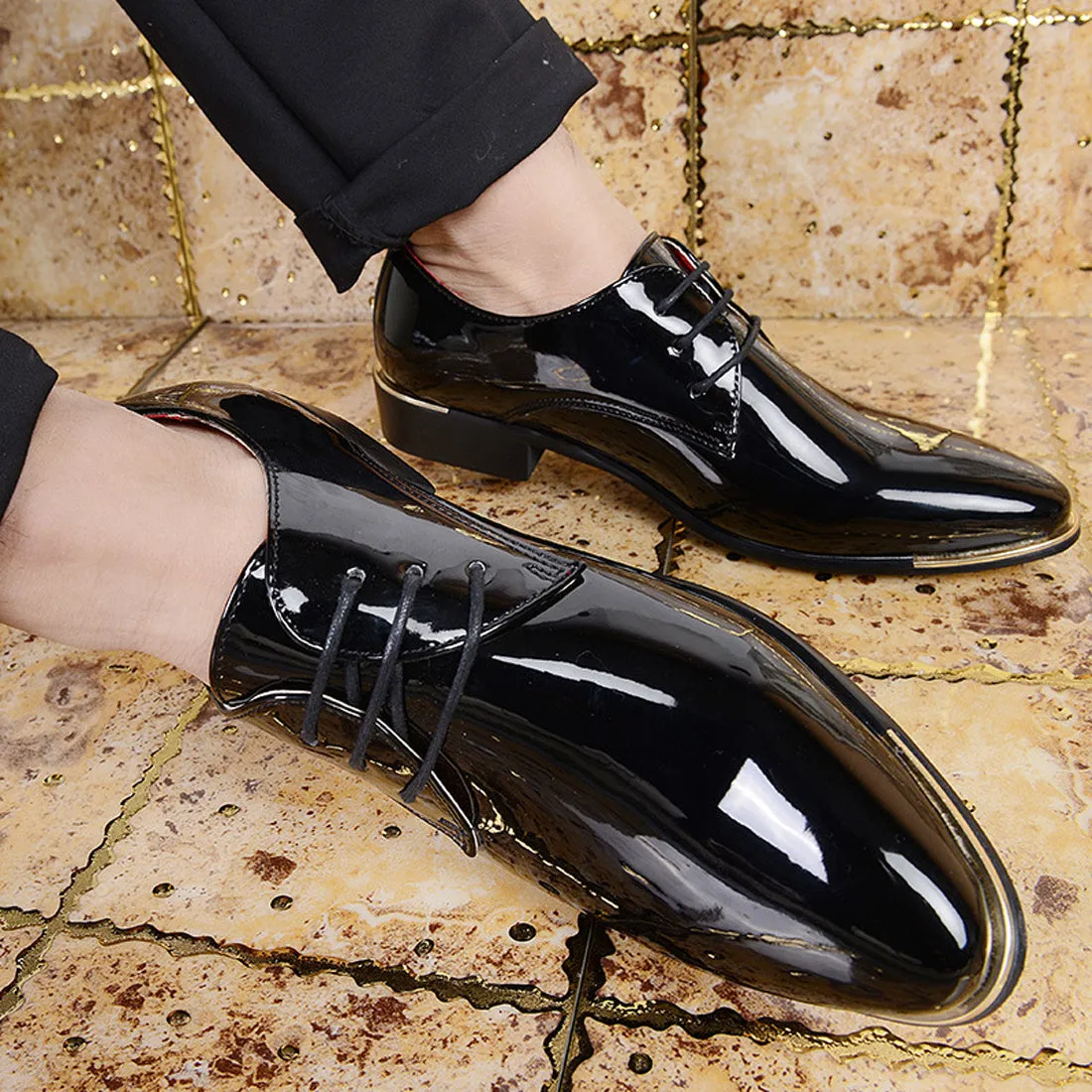 Men's Classic Shiny Plain Derby