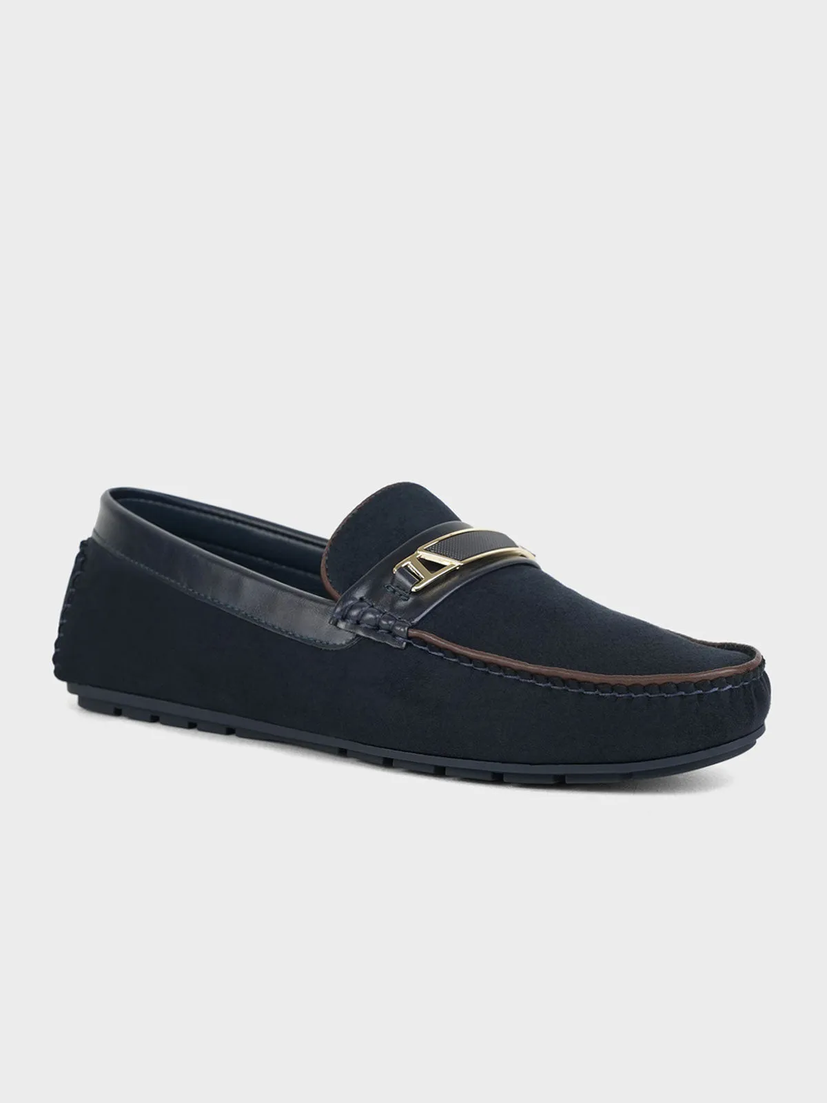Mens "PIONEE" Adorned Moccasin Shoes
