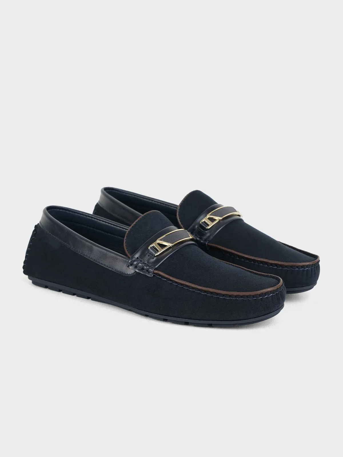 Mens "PIONEE" Adorned Moccasin Shoes