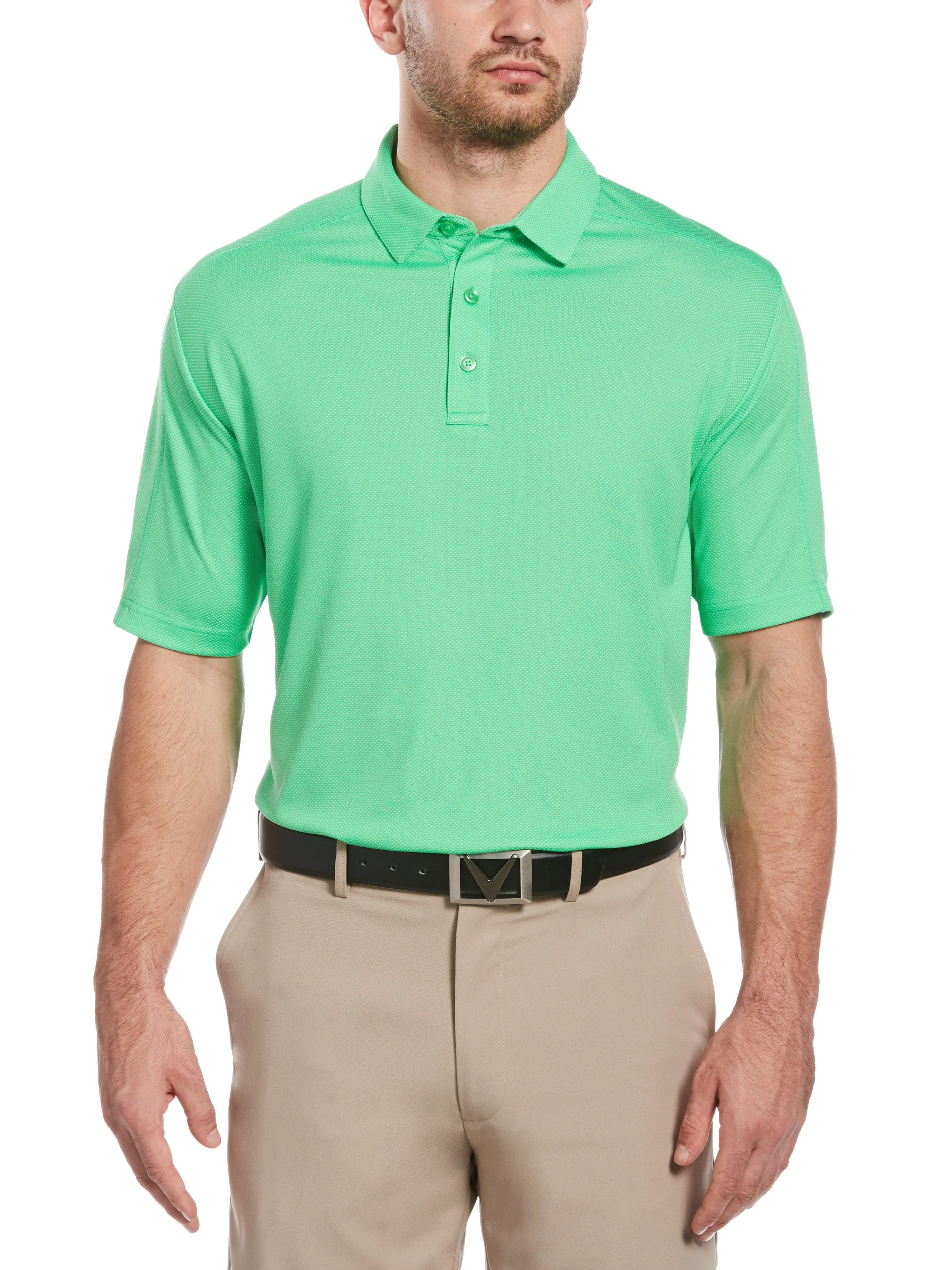 Mens Swing Tech™ Two Color Jacquard Polo