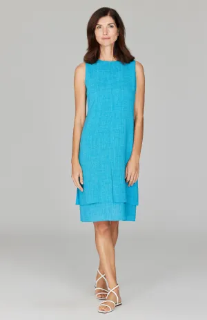 Microlinen Short Double Layer Dress w/ Slits