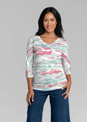 Mountain View Brick (17296) ~ Signature 3/4 Sleeve V-Neck Top