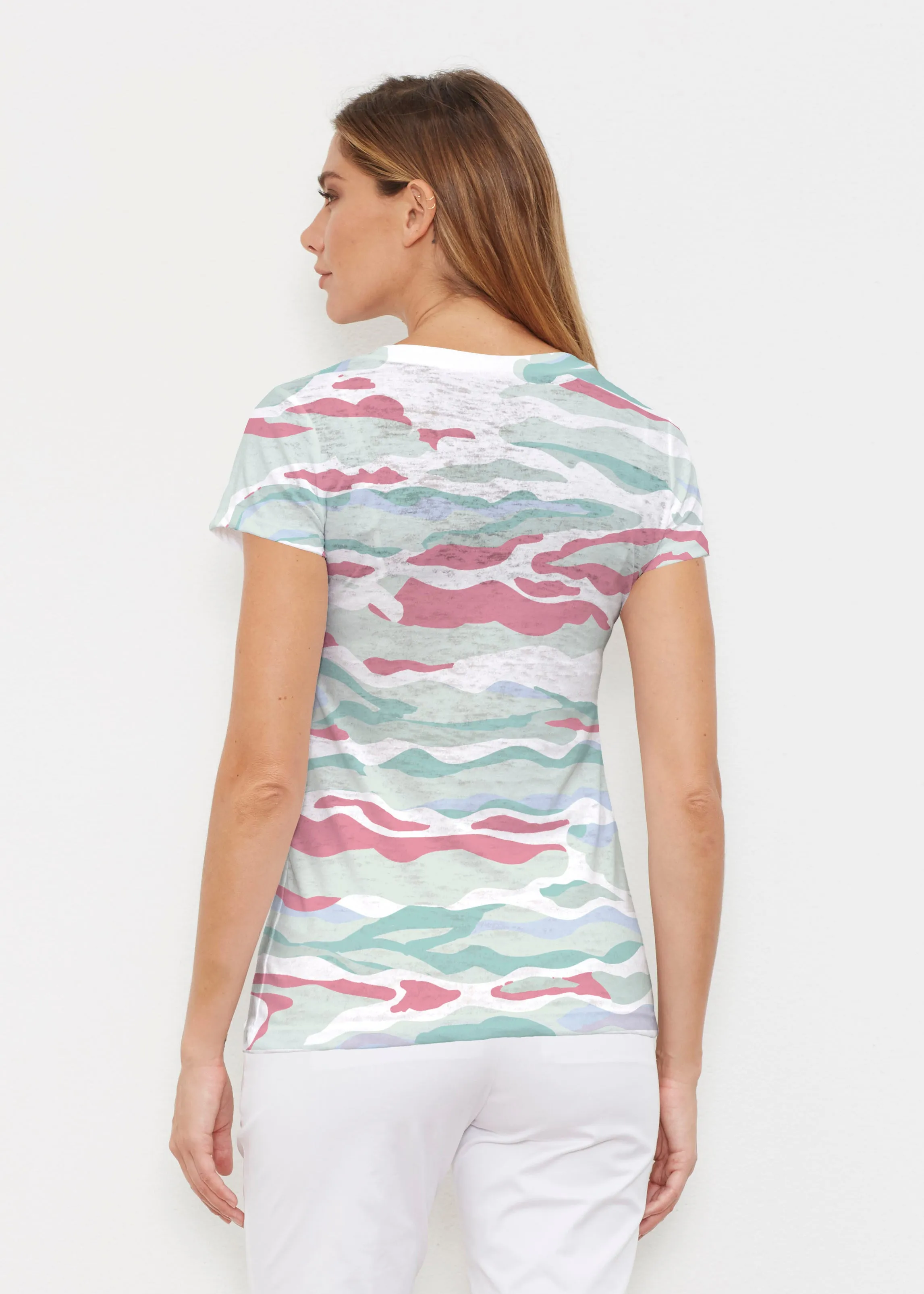 Mountain View Brick (17296) ~ Signature Cap Sleeve V-Neck Shirt