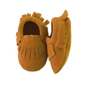 Mustard Suede Baby Moccasins