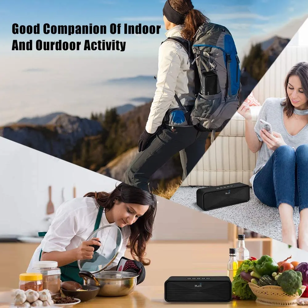 New in box! Bluetooth Speaker V5.0, Waterproof Outdoor Portable Wireless with Built-in Microphone, Crystal Clear Sound with Dual Drivers, 12 Hours Playtime, Handsfree Calling, TF Card Slot!