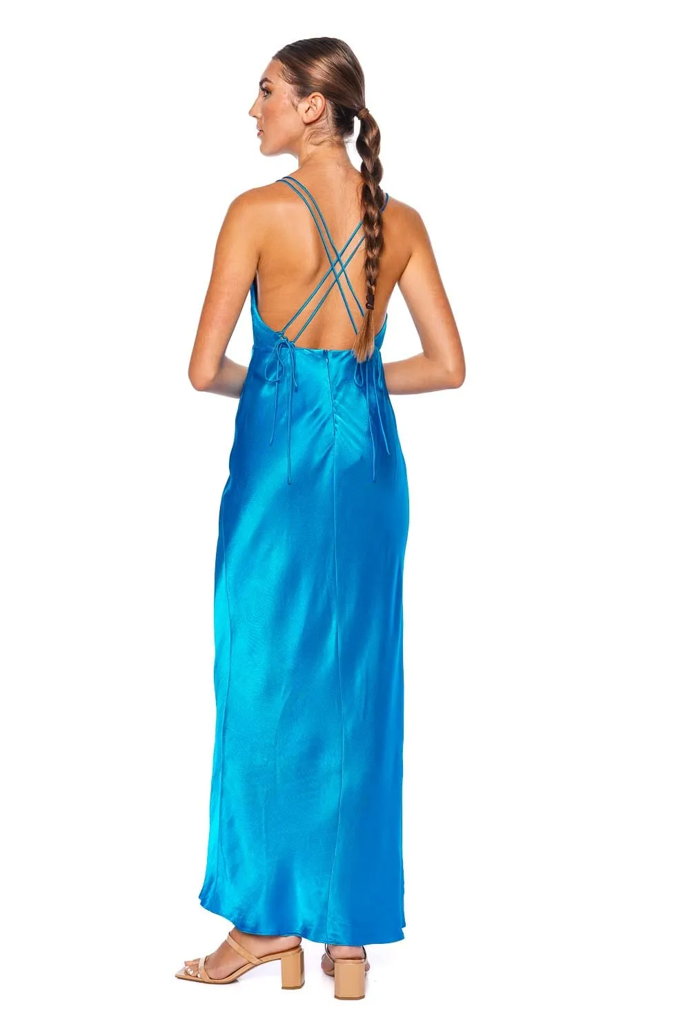 Nora Plunged Double Strap Maxi Dress