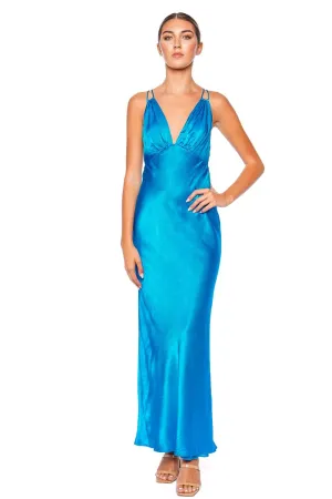 Nora Plunged Double Strap Maxi Dress