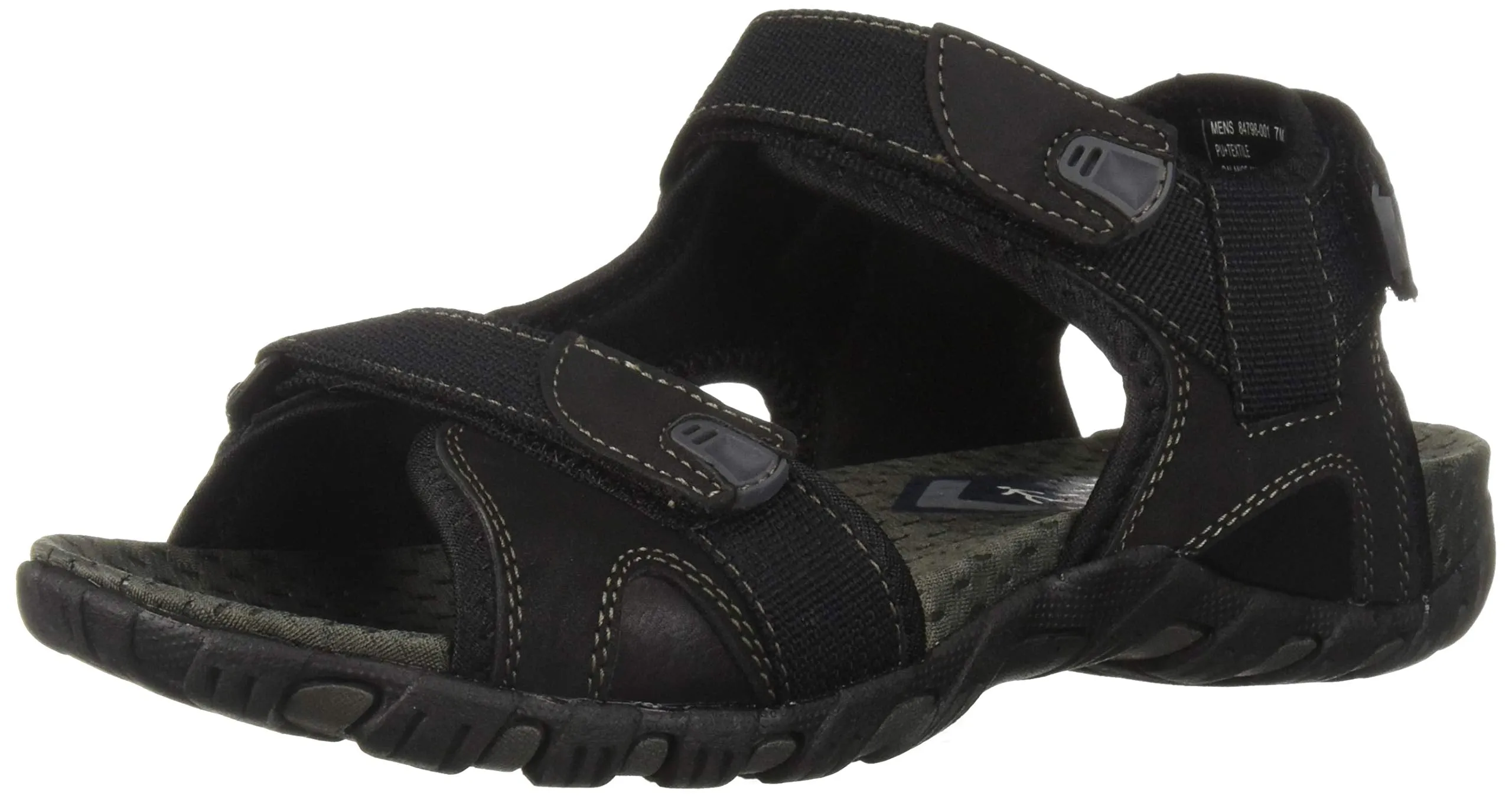 Nunn Bush Men's Rio Bravo Three Strap Outdoor Sport River Sandal with Hook and Loop, Black, 10