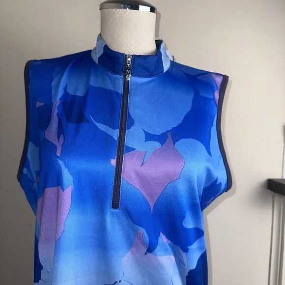 NWT Callaway Ladies Opti-dry Blue Sea Star Golf Dress Sun Protection Size Large