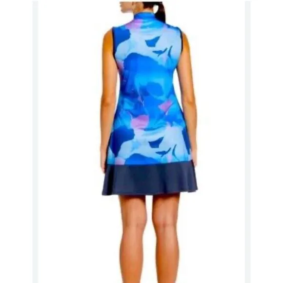 NWT Callaway Ladies Opti-dry Blue Sea Star Golf Dress Sun Protection Size Large