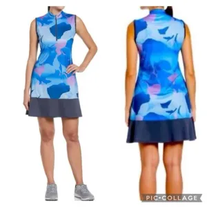 NWT Callaway Ladies Opti-dry Blue Sea Star Golf Dress Sun Protection Size Large