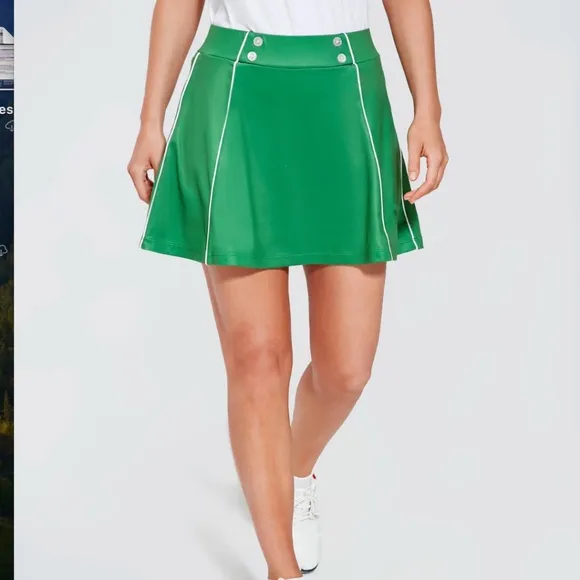 NWT Tuckernuck Green Piped 15 Inch Renee Golf Skirt: Size XXL
