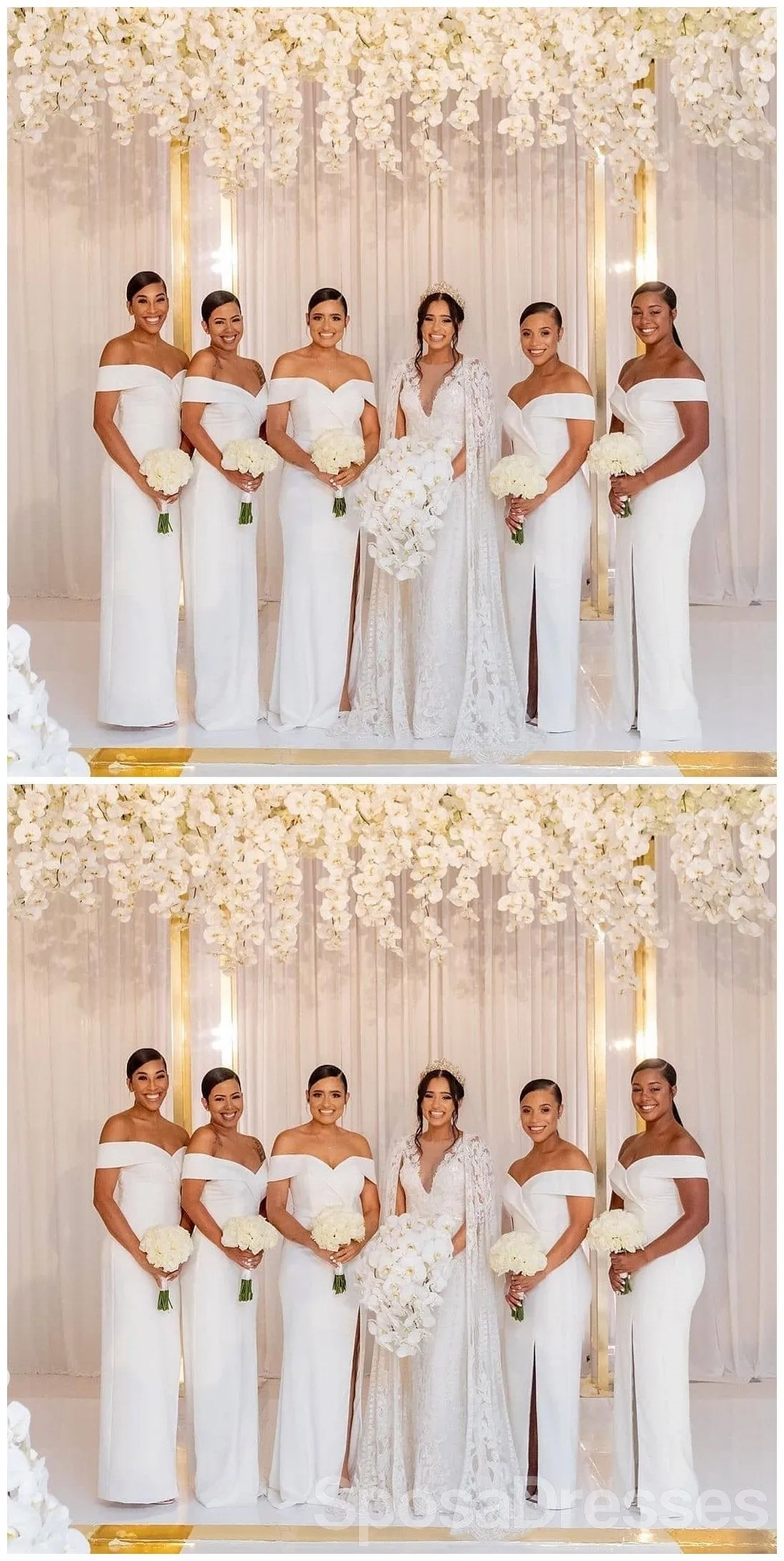 Off Shoulder Side Slit Mermaid Long Cheap Bridesmaid Dresses Online, WG661