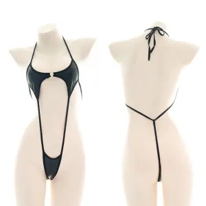 One-piece patent leather bikini  KF83585