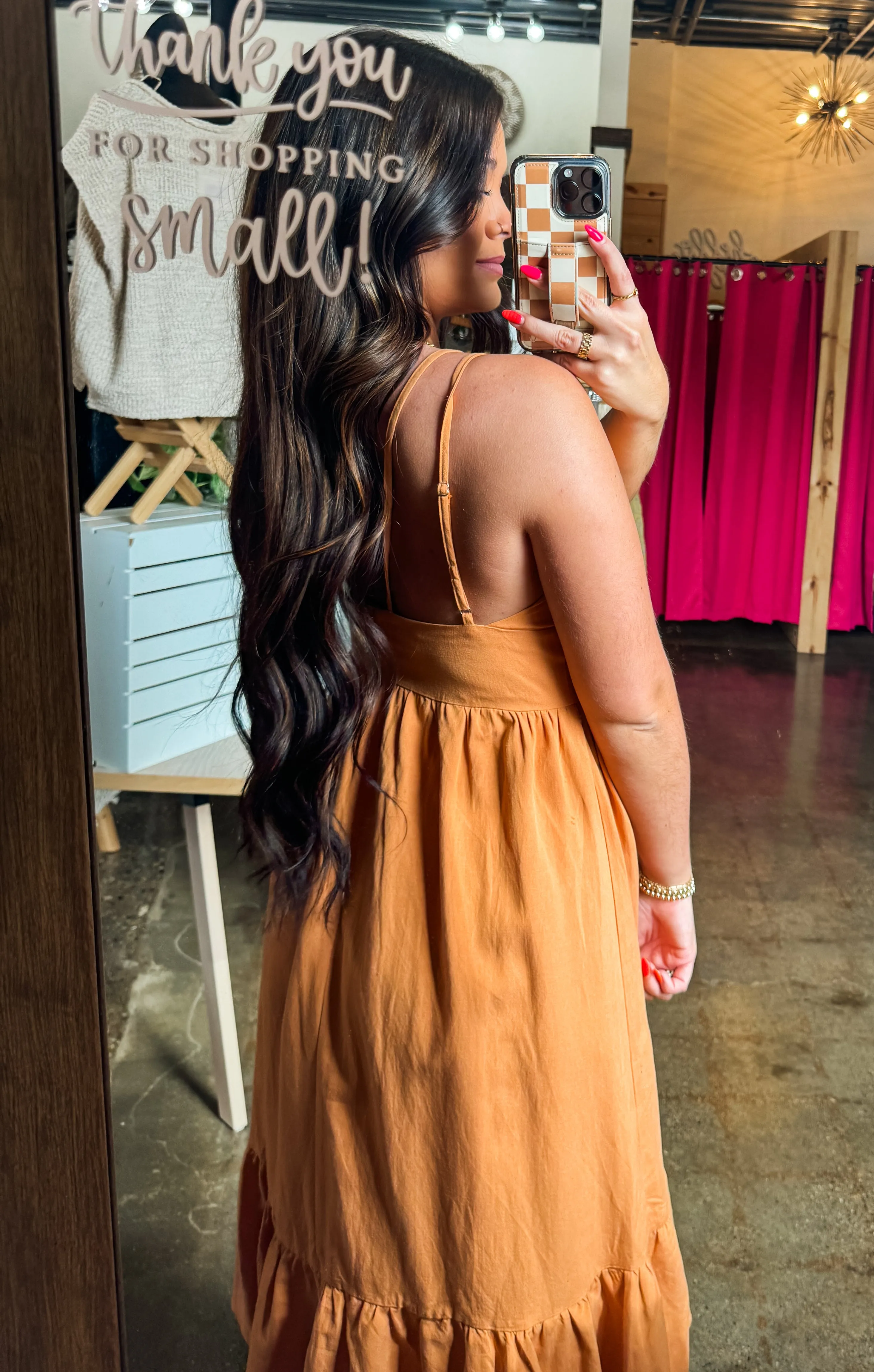 ORANGE CRUSH MIDI DRESS