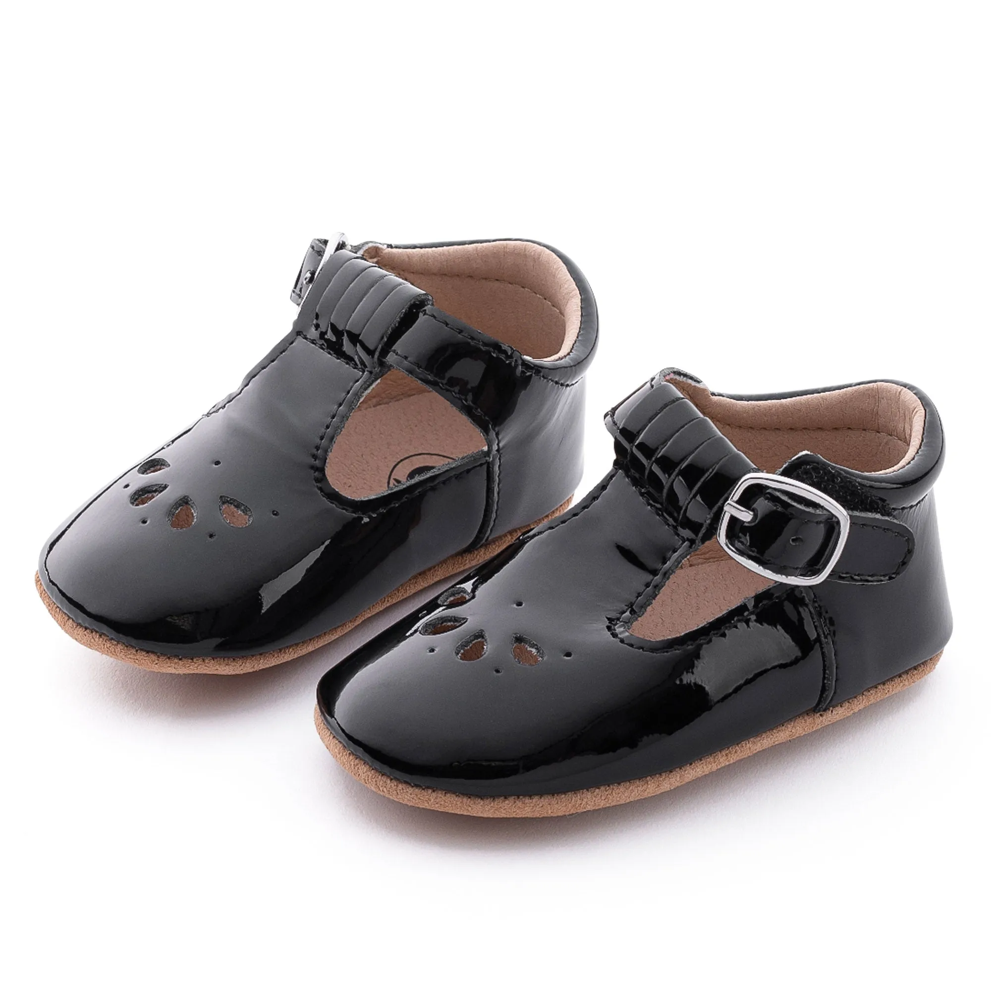 Patent Leather T-Bar | Color 'Ink Black' | Soft Sole