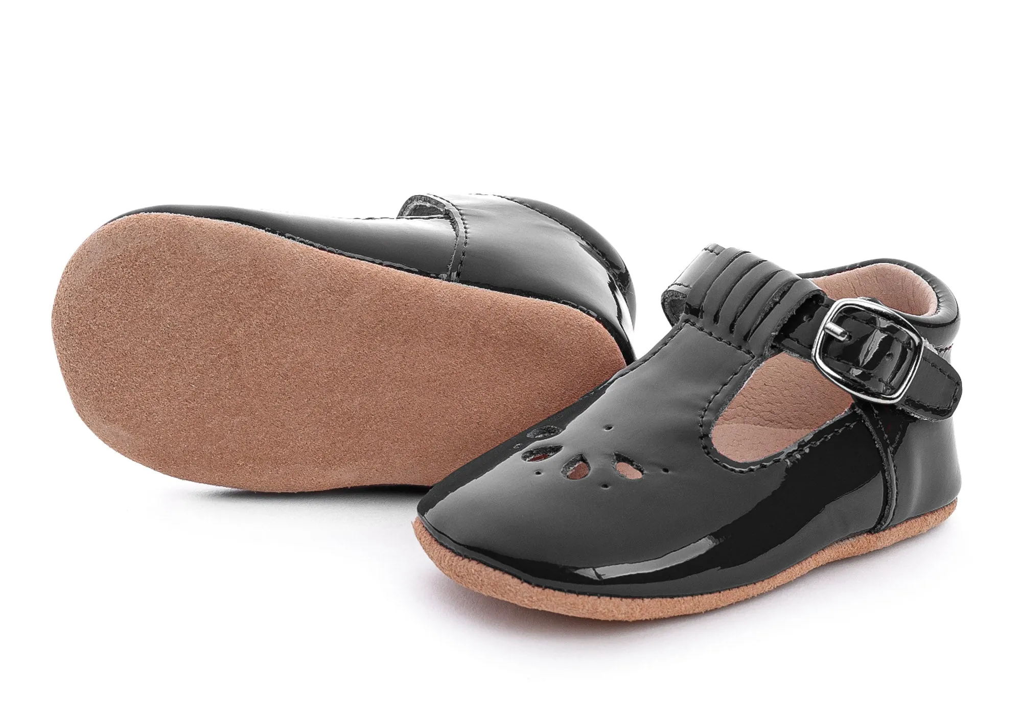 Patent Leather T-Bar | Color 'Ink Black' | Soft Sole