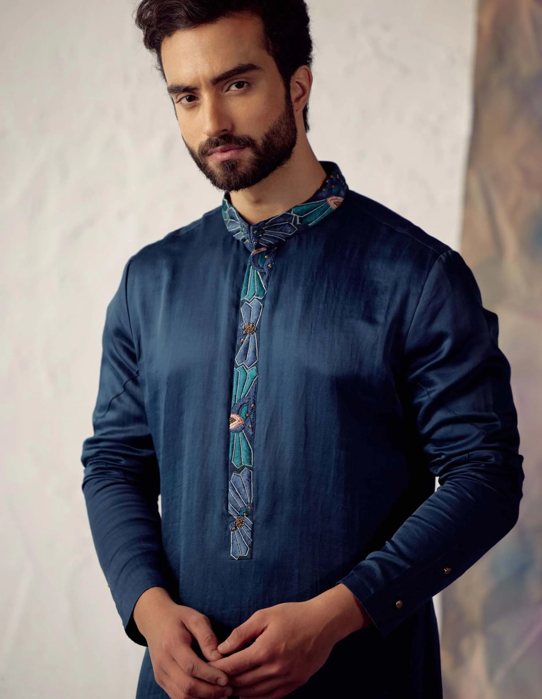 Peacock Blue Shrug Kurta Set