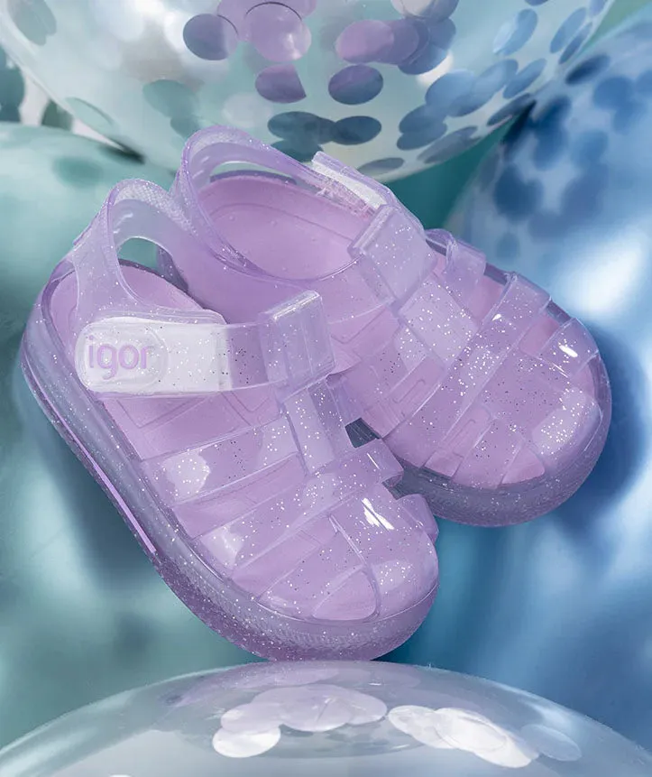 Pink Glitter transparent water shoes