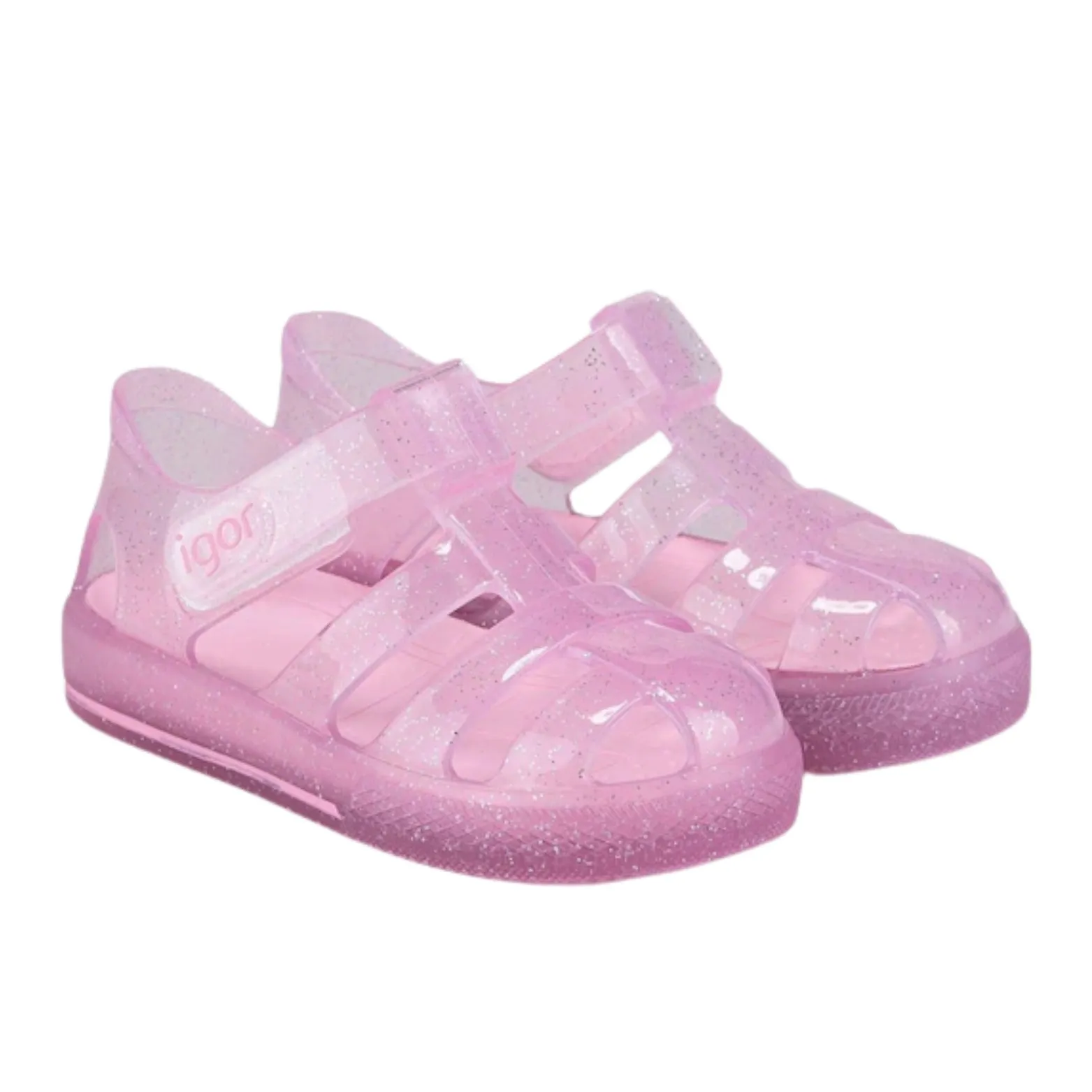 Pink Glitter transparent water shoes