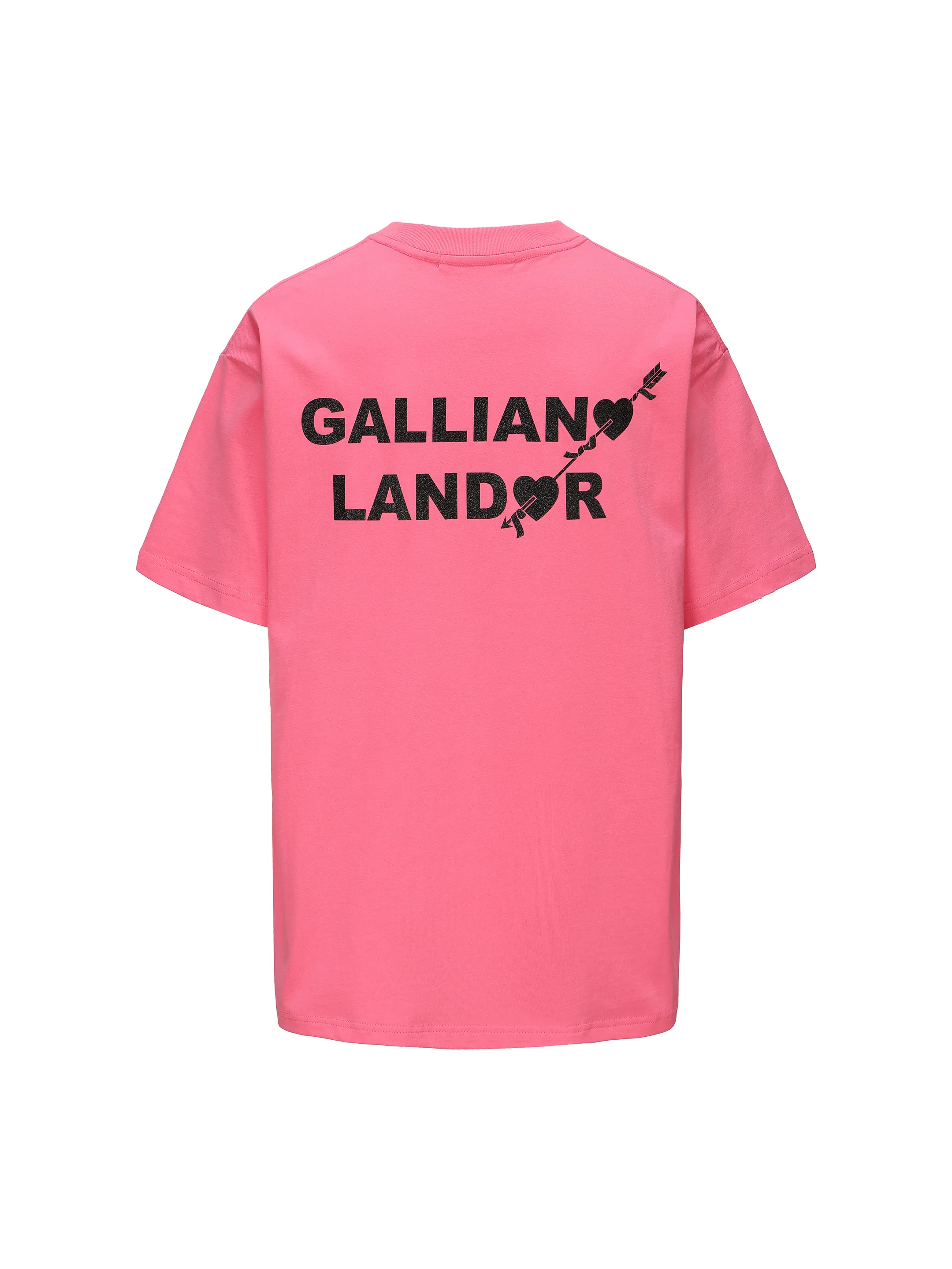 Pink Love Arrow Black Logo Foil Print T-shirt