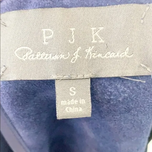 PJK Leather Panel Blue and Black Shift Dress S