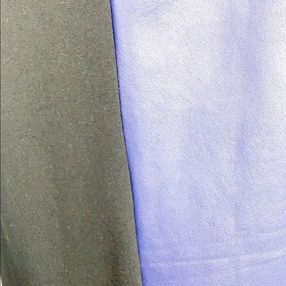 PJK Leather Panel Blue and Black Shift Dress S