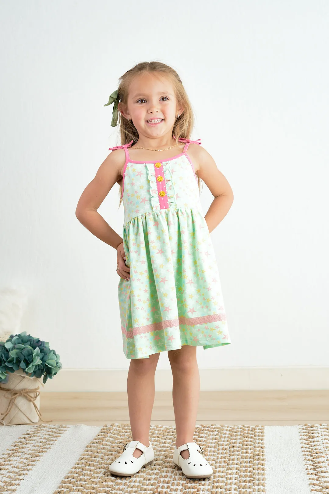 Platinum Star Print Strap Dress