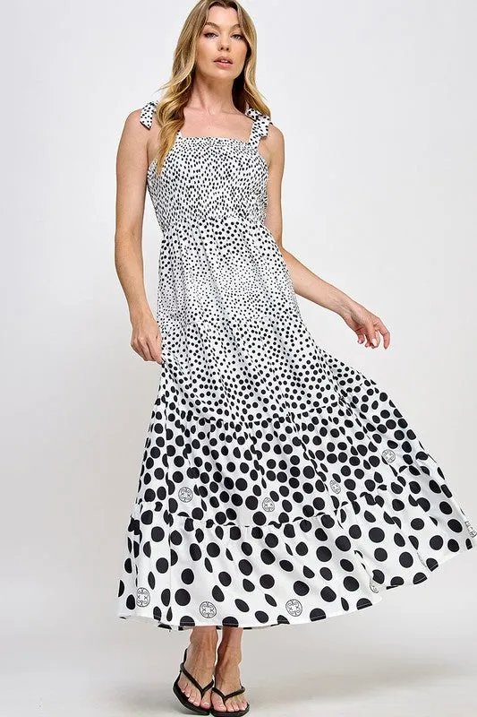 Polka Dot Black & White Strap Dress